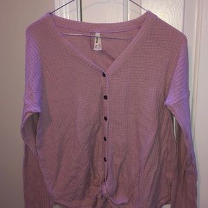 Plum colored long sleeve shirt